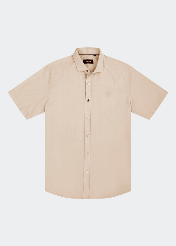 CAMISA OMAN MANGA CORTA BEIGE