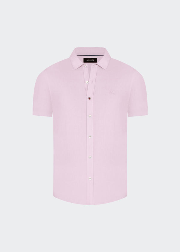 CAMISA OMAN MANGA CORTA ROSADA